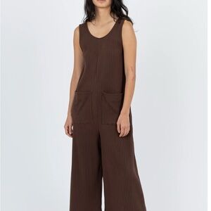 Ilana Kohn Brown Wide-Leg Jumpsuit with Scoop Neckline
